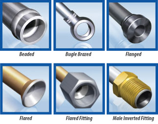 End forming examples: Flanged, Flared, Beaded, Brazed